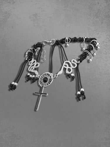 Punk Sun Snake Cross Pendant Necklace