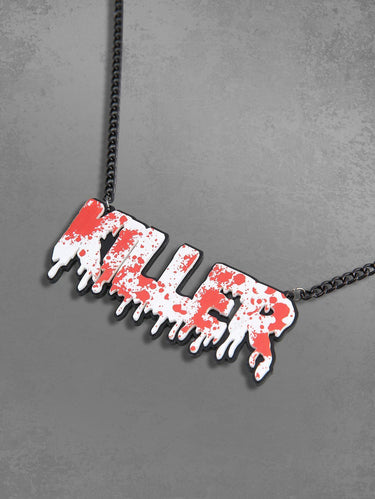 Gothic Horrible Bloody Letters Pendant Necklace