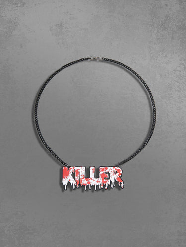 Gothic Horrible Bloody Letters Pendant Necklace