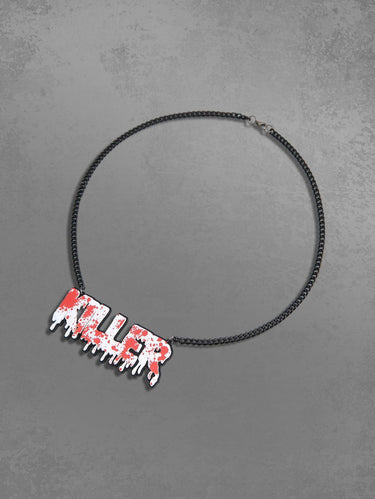 Gothic Horrible Bloody Letters Pendant Necklace