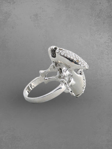 Gothic Punk Exaggerate Bat Wing Wrap Skull Ring