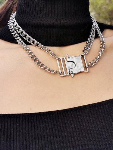 Gothic Buckle Clavicle Chain Necklace
