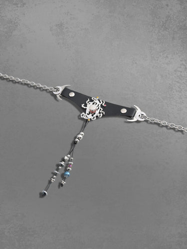 PU Leather Moon Eye Choker Necklace