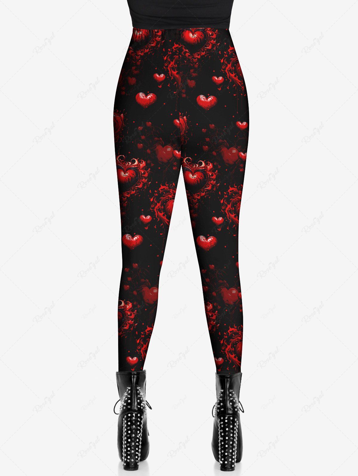 Gothic 3D Bloody Heart Print Valentines Skinny Leggings – Rgothic