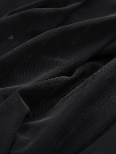 Gothic Bell Sleeves Mesh Lace Flounce Trim Tied Solid Longline Cardigan