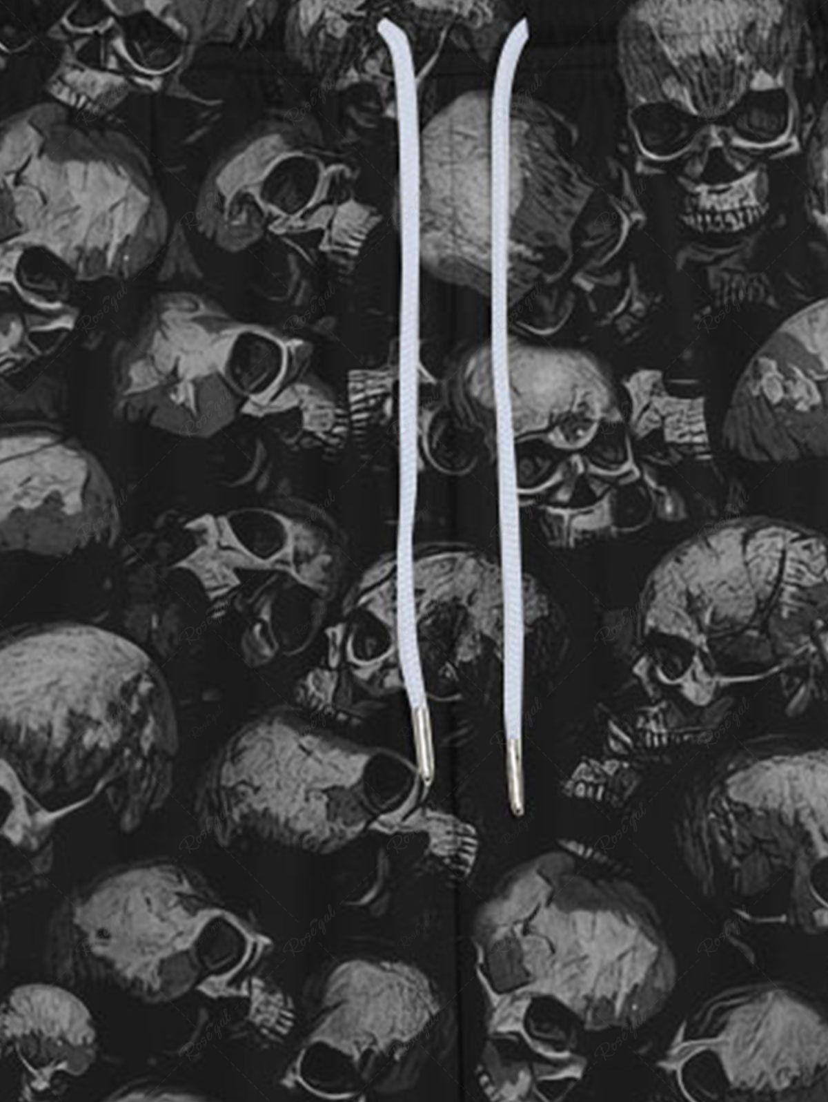 Gothic 3D Distressed Skulls Print Drawstring Pockets Sweatpants For Men