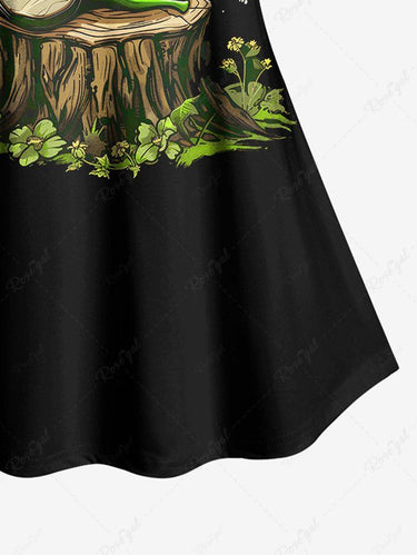 Gothic Plus Size Raglan Sleeves Frog Butterfly Flower Galaxy Guitar Player Print T-shirt