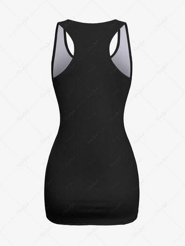 Gothic Plus Size Bunny Girl Letters Print Racerback Tank Top