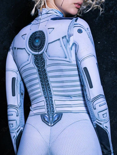 Gothic Plus Size Astronaut Costume Graphic Print Jumpsuit