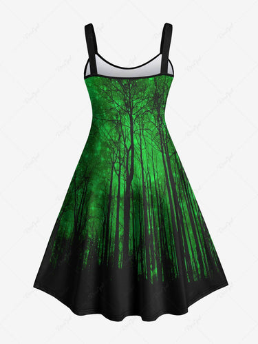 Gothic Plus Size Forest Tree Glitter Galaxy Print Backless A Line Tank Rgothic Gothic Plus Size Forest Tree Glitter Galaxy Print Backless A Line Tank Rgothic
