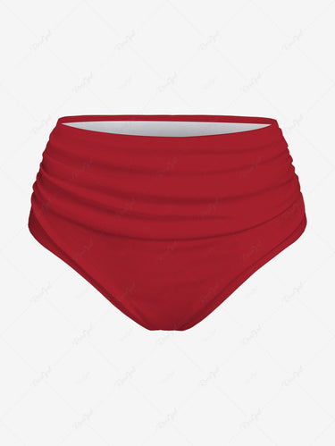 Gothic Plus Size Skull Pirate Sword Rose Flower Print Peplem Hem Tankini Swimsuit