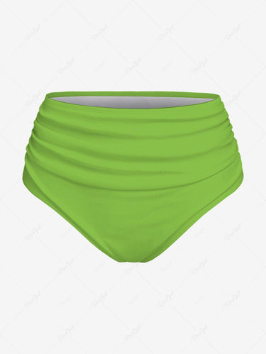 Gothic Plus Size Neon Color Shark Sea Creatures Print Peplum Hem Backless Tankini Swimsuit