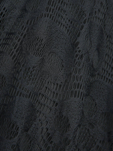 Gothic Skull Lace Overlay Lace-up Layered Flare Sleeve A Line Maxi Dress