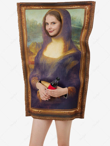 Gothic Plus Size Halloween Costume Funny Prank Mural Painting Party Coat