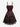 Gothic Rose Flower Mesh Flocking Applique Layered A Line Dress(Adjustable Shoulder Strap)