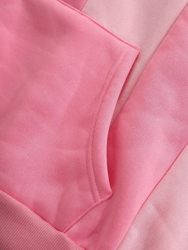 Gothic Applique Colorblock Patchwork Pocket Drawstring Pullover Long Sleeve Fleece Lining Hoodie