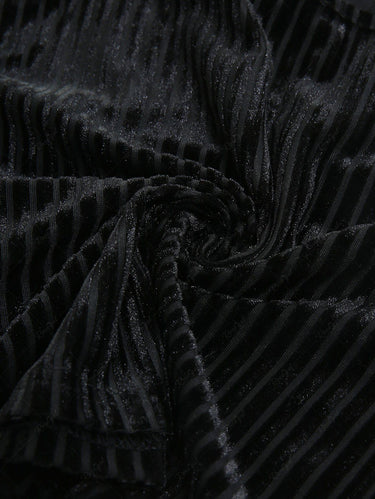 Gothic Layered Beading Chain Applique Rhinestone Decor Striped Flocking Backless Cami Top