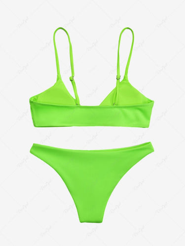 Gothic Cute Alien Tongue Letters Print Knotted Bikini Set