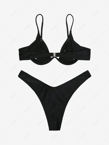 Gothic Skeleton Claw Skull Cherry Print Bikini Set