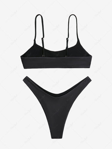 Gothic Skulls Fire Flame Letters Print Bikini Set