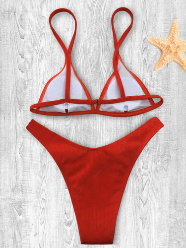 Gothic Letters Masked Head Snake Print Bikini Set