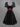Gothic Rose Flower Lace Shoulder Cross Layered Chain Velvet A Line Patchwork Dress
