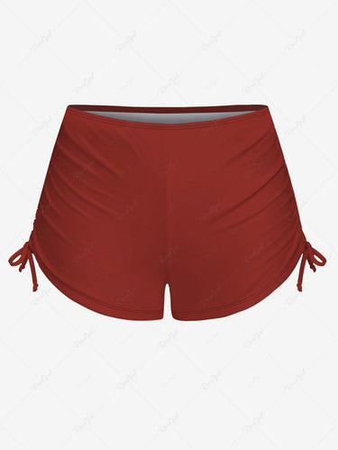 Gothic Plus Size Skull Mushroom Butterfly Floral Star Rabbit Galaxy Print Twist Halter Backless Tankini Swimsuit