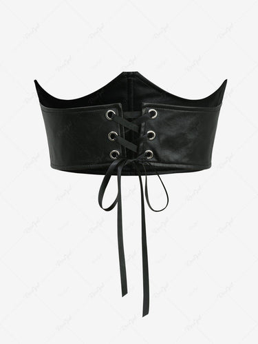 Gothic Plus Size Cross Layered Chain Lace Up Underbust Corset