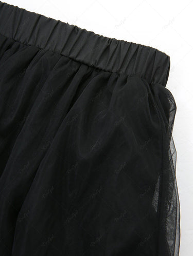 Gothic Solid Lace Handkerchief Asymmetric Skirt