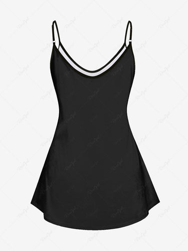 Gothic Plus Size Feather Ethnic Skull Patriotic American Flag Printed Cami Top(Adjustable Shoulder Strap)