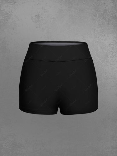 Gothic Plus Size Solid Boyleg Swim Bottom