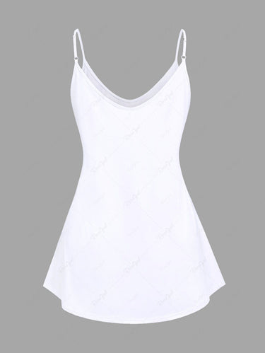 Gothic Plus Size Patriotic American Flag Skeleton Print Cami Top