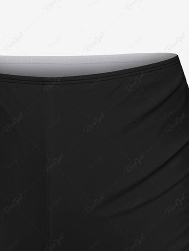 Gothic Plus Size Solid Cinched Boyleg Swim Bottom