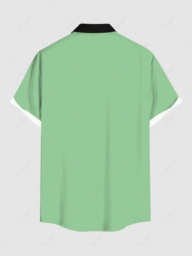 Gothic Plus Size Western Cowboy Style Guitar Player Print Hawaii Button Pocket Shirt For Men