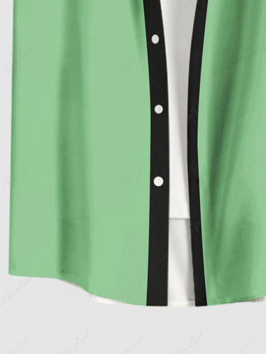 Gothic Plus Size Western Cowboy Style Guitar Player Print Hawaii Button Pocket Shirt For Men