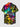 Gothic Plus Size Colorful Tie Dye Ombre Skull Floral Print Button Pocket Shirt For Men