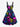 Gothic Plus Size Colorful Ombre Skull Print Button A Line Dress with Removable Belt