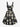 Gothic Plus Size Skull Geometric Colorblock Monster Print Button A Line Dress with Removable Belt