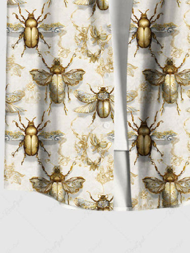 Gothic Plus Size Insects Bugs Print Buttons Pocket Shirt For Men