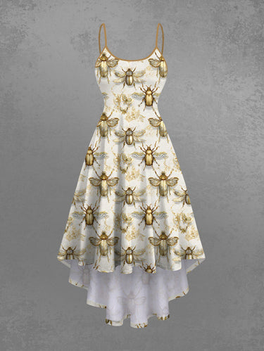 Gothic Plus Size Insects Bugs Print High Low Cami Dress