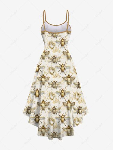 Gothic Plus Size Insects Bugs Print High Low Cami Dress
