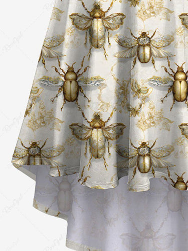 Gothic Plus Size Insects Bugs Print High Low Cami Dress