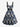 Gothic Plus Size Skeleton Bird Wooden Cask Print Button A Line Dress with Removable Belt