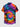 Gothic Plus Size Colorful Spiral Tie Dye Bat Print Halloween Button Pocket Shirt For Men