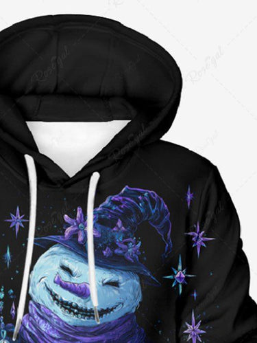 Gothic Plus Size Monster Snowman Bear Hat Star Print Drawstring Pockets Hoodie For Men
