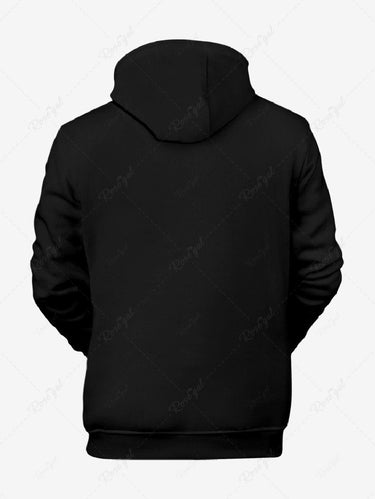 Gothic Plus Size Christmas Holly Leaf Candy Skeleton Print Pullover Long Sleeves Hoodie For Men