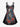 Gothic Plus Size Christmas Leaf Holly Flower Skeleton Print Crisscross Strappy A Line Cami Dress
