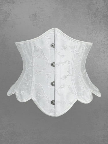 Gothic Floral Jacquard Grommets Lace Up Corset