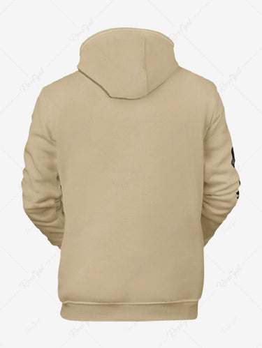 Gothic Plus Size Sun Moon Face Rose Flower Print Pullover Long Sleeves Hoodie For Men