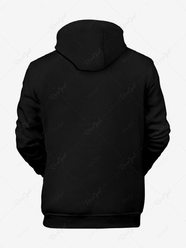 Gothic Plus Size Skull Skeleton Rose Flower Book Print Pullover Long Sleeves Hoodie For Men